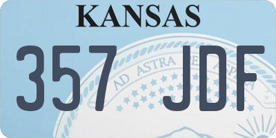 KS license plate 357JDF