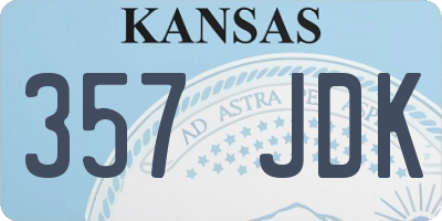 KS license plate 357JDK