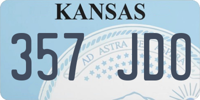 KS license plate 357JDO
