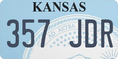 KS license plate 357JDR