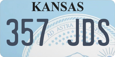 KS license plate 357JDS