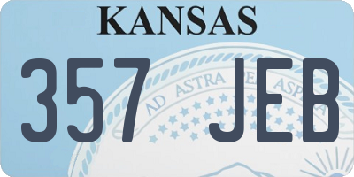 KS license plate 357JEB