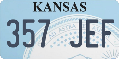 KS license plate 357JEF