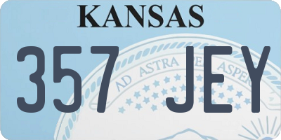 KS license plate 357JEY