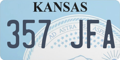 KS license plate 357JFA