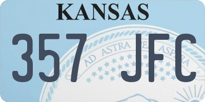 KS license plate 357JFC