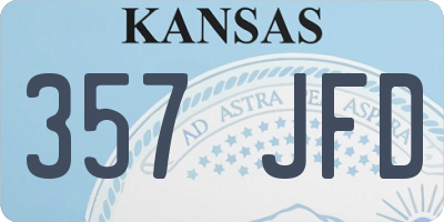 KS license plate 357JFD
