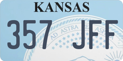 KS license plate 357JFF