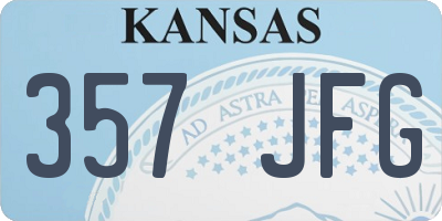 KS license plate 357JFG