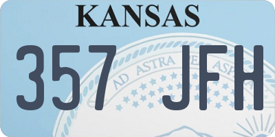 KS license plate 357JFH