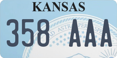 KS license plate 358AAA