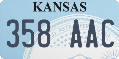 KS license plate 358AAC