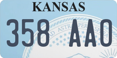 KS license plate 358AAO