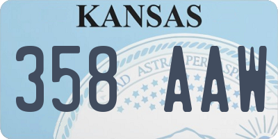 KS license plate 358AAW