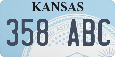 KS license plate 358ABC