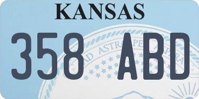 KS license plate 358ABD
