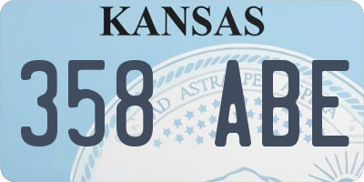 KS license plate 358ABE
