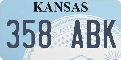 KS license plate 358ABK