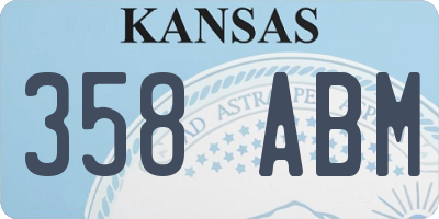 KS license plate 358ABM