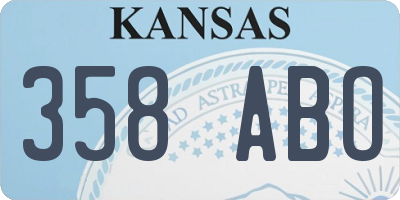 KS license plate 358ABO