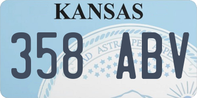 KS license plate 358ABV