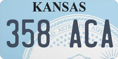 KS license plate 358ACA