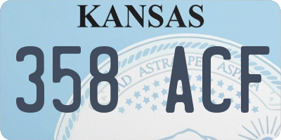 KS license plate 358ACF