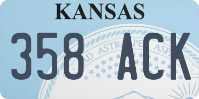 KS license plate 358ACK