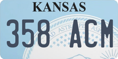 KS license plate 358ACM