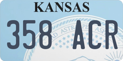 KS license plate 358ACR