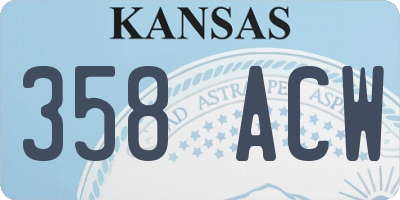 KS license plate 358ACW