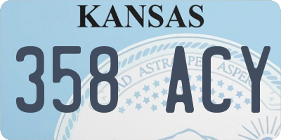 KS license plate 358ACY