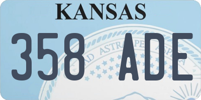 KS license plate 358ADE