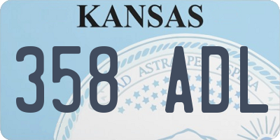 KS license plate 358ADL