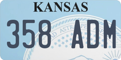 KS license plate 358ADM