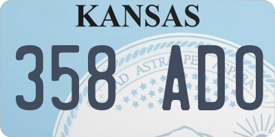 KS license plate 358ADO