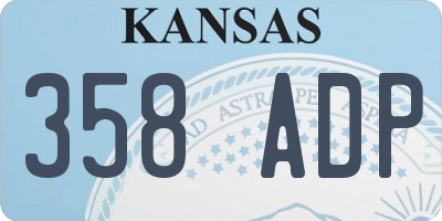 KS license plate 358ADP