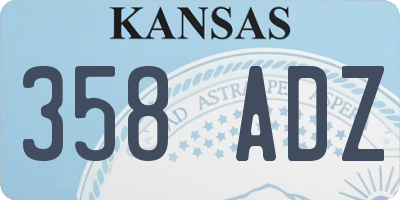 KS license plate 358ADZ