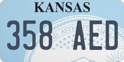 KS license plate 358AED
