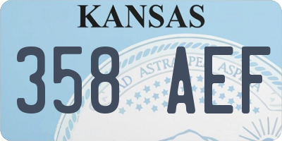 KS license plate 358AEF
