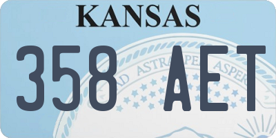 KS license plate 358AET