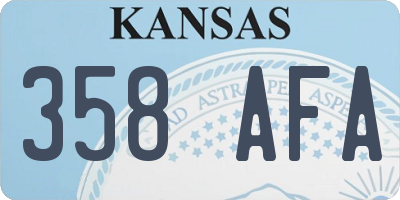 KS license plate 358AFA