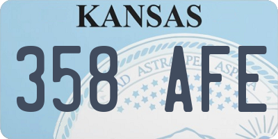 KS license plate 358AFE