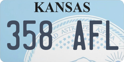 KS license plate 358AFL