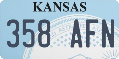KS license plate 358AFN