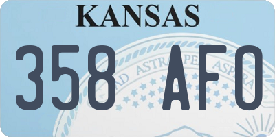 KS license plate 358AFO