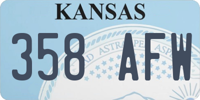 KS license plate 358AFW