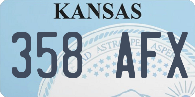 KS license plate 358AFX