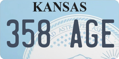 KS license plate 358AGE