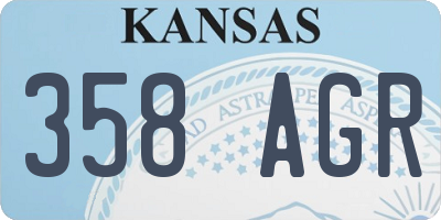KS license plate 358AGR